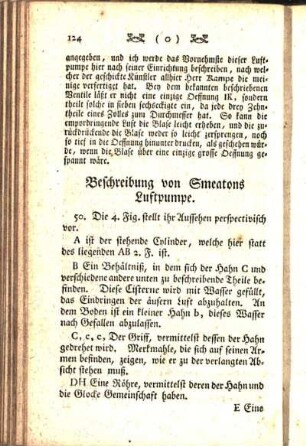 Beschreibung von Smeatons Luftpumpe