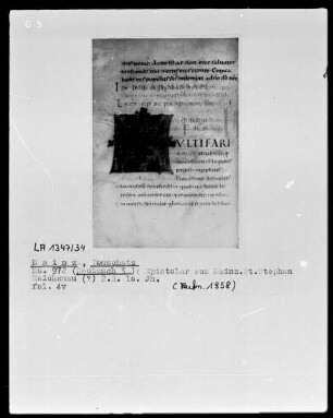 Epistolar: Textseite mit Initiale M?