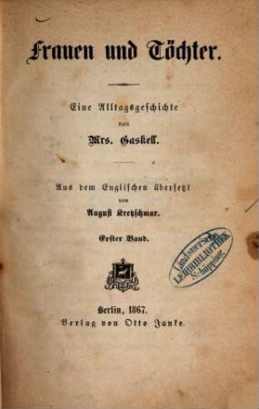 Frauen und Töchter : eine Alltagsgeschichte, 1. Band