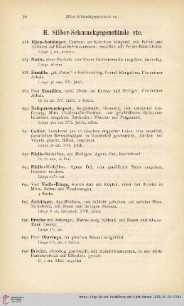H. Silber-Schmuckgegenstände etc (Nr. 686 - 731)