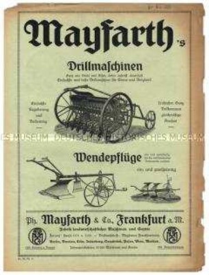 Abbildungen landwirtschaftlicher Maschinen