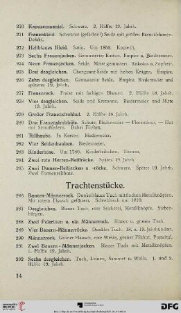 Trachtenstücke (Nr. 286-325)