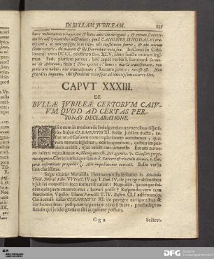 Capvt XXXIII. De Bvllæ Jvbileæ Certorvm Casvvm Qvod Ad Certas Personas Declaratione.