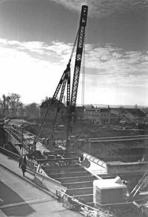 Abbruch der alten Maxbrücke Schweinfurt/Main