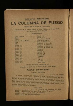 La columna de fuego : drama en 3 actos y 5 cuadros