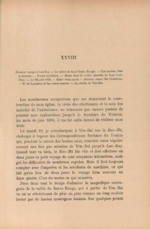 XXVIII. Premier voyage à Lao-Kay ...