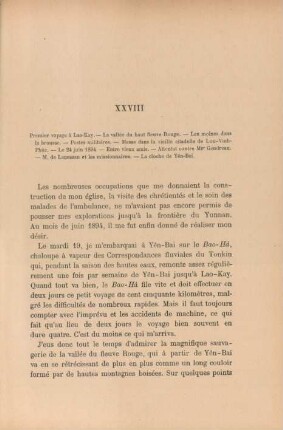 XXVIII. Premier voyage à Lao-Kay ...