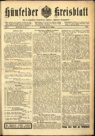 Ausgabe vom Dienstag, den 12. Januar 1915.