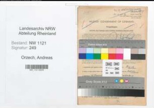 Entnazifizierung Andreas Orzech , geb. 13.11.1896 (Polizist)
