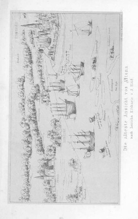 Die älteste Ansicht von Altona. Nach Lorichs Elbkarte v. J. 1568.
