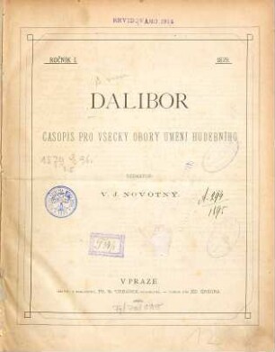 Dalibor : hudební listy. 1, 1. 1879