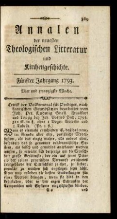 Vier und zwanzigste Woche