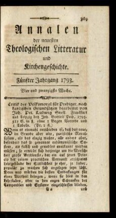 Vier und zwanzigste Woche