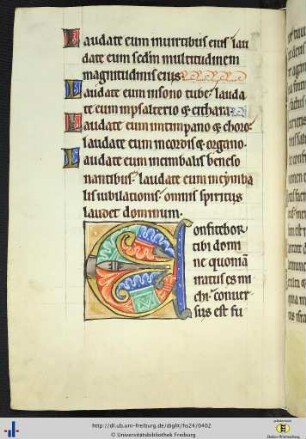 [199v - 218r] Laudes-Cantica von Montag bis Sonntag, Te deum, Benedictus, Magnificat, Nunc dimittis und Quicumque.