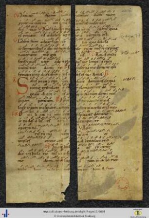 [1r - 1v] Teile des Proprium de tempore.