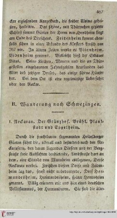 I: Neckarau. Der Grenzhof. Brühl, Plankstadt und Eppelheim