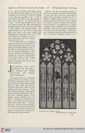 42.1910 = Nr. 166: Japanese art and artists of to-day, 4, Wood and ivory carving