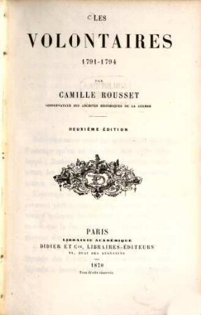 Les volontaires : 1791-1794