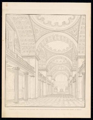 Friedrichswerdersche Kirche, Berlin: Perspektivische Innenansicht (aus: Sammlung Architektonischer Entwürfe, Berlin 1858)