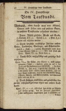 Die IV. Hauptfrage.