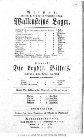 Die beyden Billets