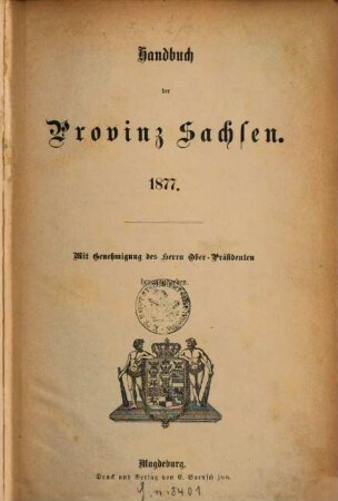 Handbuch der Provinz Sachsen. 1877