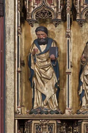 Hochaltar des Frankfurter Doms — Rechter Flügel: Vier Heilige und vier Kirchenväter — Apostel Thomas
