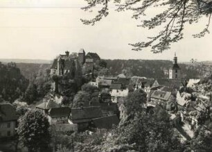 Stadt und Burg : Hohnstein, Stadt und Burg vom Röhrenweg