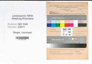 Entnazifizierung Leonhard Steger, geb. 17.07.1906 (Jurist)