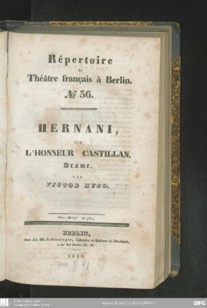 Hernani, ou l'honneur castillan : drame