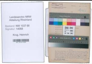 Entnazifizierung Heinrich Krug , geb. 28.03.1890 (Ingenieur)
