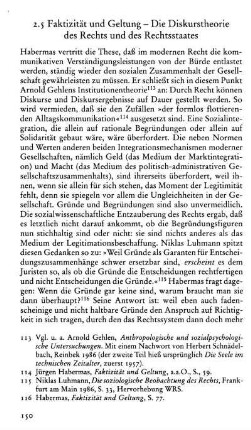 2.5 Faktizität und Geltung - Die Diskurstheorie des Rechts und des Rechtsstaates