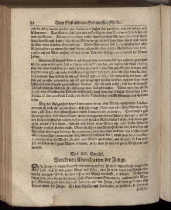 Das XIV. Capitel. Von denen Kranckheiten der Zunge