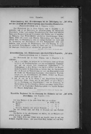No. 176 Renovirtes Reglement für die Benutzung des Viehhofes auf der Sternschanze