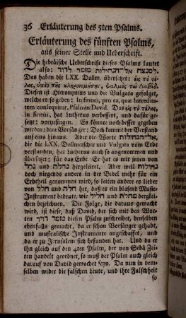 Erläuterung des fünften Psalms, [...].