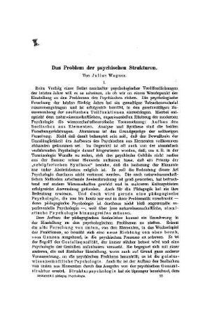 Das Problem der psychischen Strukturen
