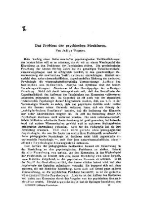 Das Problem der psychischen Strukturen