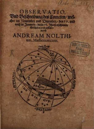 Observatio und Beschreibung des Cometen anno 1577