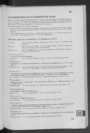 III. Sonderforschungsbreiche (SFB)