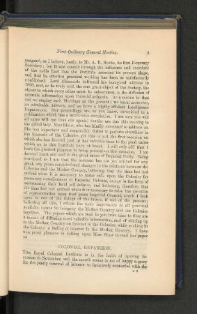 Colonial Expansion. Miss Flora L. Shaw.
