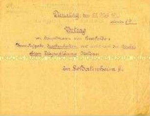 Einladung zu einem Vortrag aus Anlass des Kriegseintritts Italiens