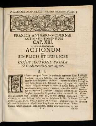 3-16, Sectio Prima; § I. - § VIII.