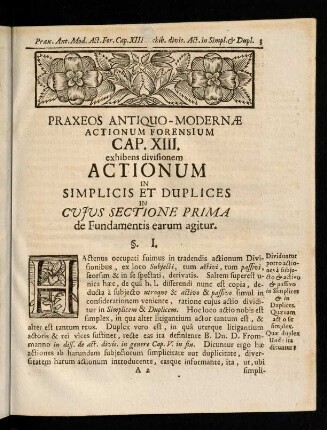 3-16, Sectio Prima; § I. - § VIII.