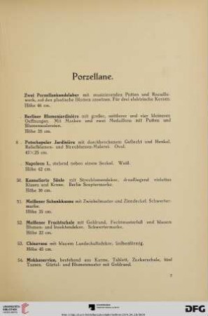 Porzellane (Nr. 8-59)