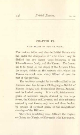 Chapter IX. Wild tribes of British Burma