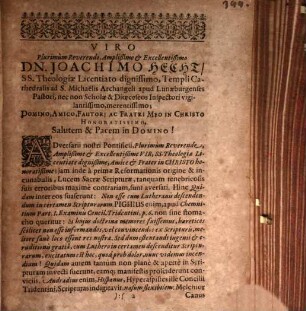 Collegium theologicum de sensu Sacrae Scripturae : inclusum sex disputationibus, [Titelblatt u. Vorw.]