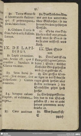 IX. De Lapidibus