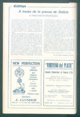 A través de la prensa de Galicia : El proletariado nacionalista. [De "El Pueblo Gallego" de Vigo.]