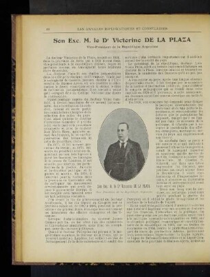 Son Exc. M. le Dr Victorino de la Plaza