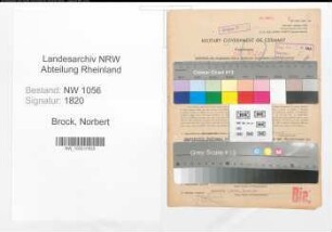 Entnazifizierung Norbert Brock , geb. 26.05.1912 (Arzt)